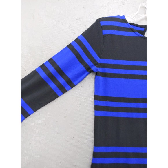 French‎ Connection Striped Dress 3/4 Sleeve Knit Casual Dress Blue Black 8 - Picture 6 of 10
